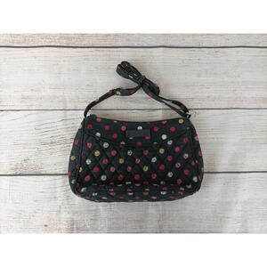 Vera Bradley Havana Dots Little Crossbody Purse Handbag Black With Covered Dots